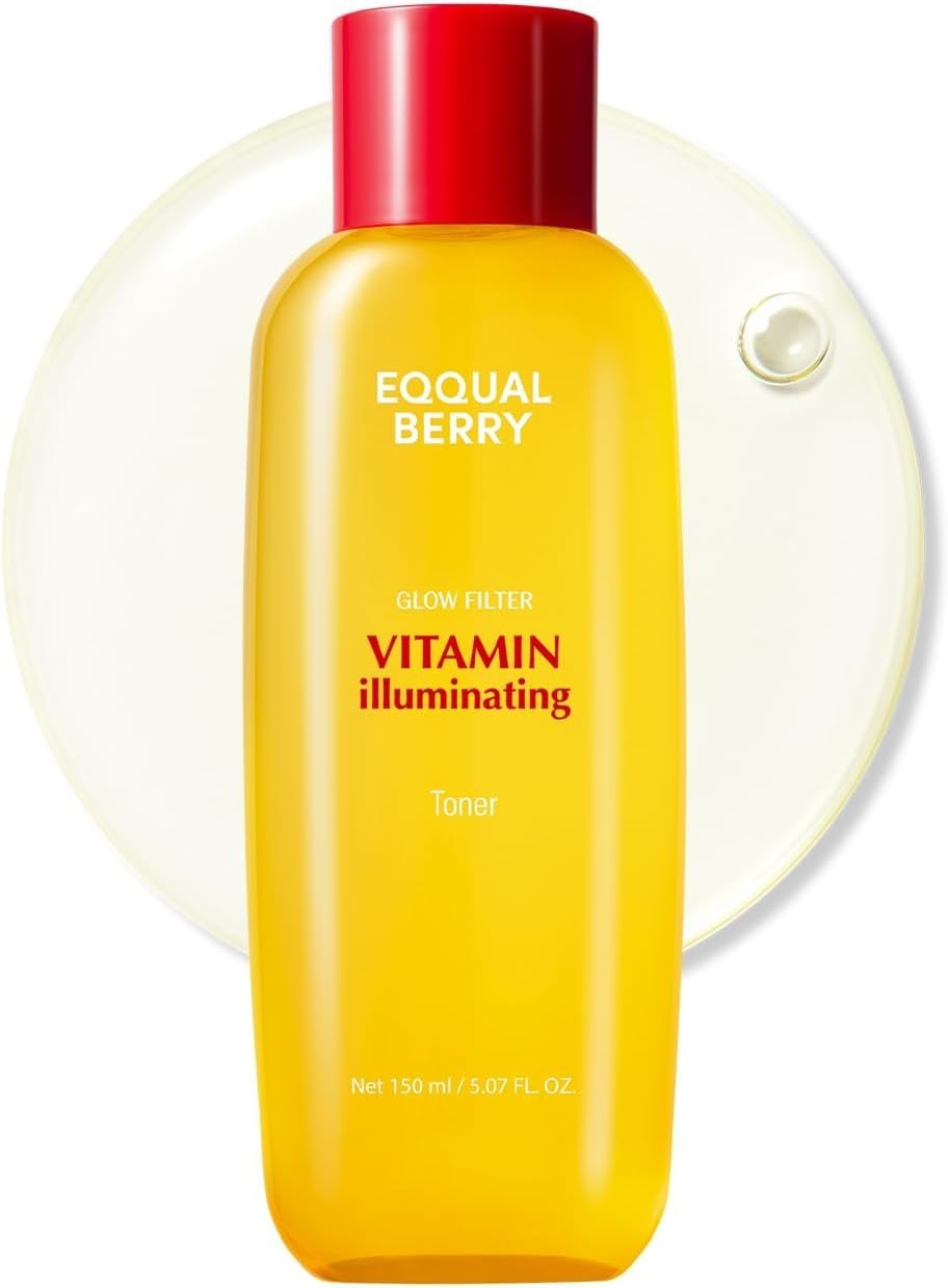 EQQUALBERRY Vitamin Illuminating Toner - Brightening Vitamin C & Niacinamide 3% | Gentle Daily Exfoliating | Skin-Prep Hydration for Glowy Skin(5.07 fl.oz / 150ml)
