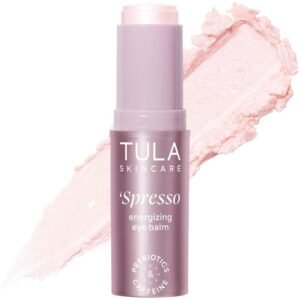 TULA Skin Care Spresso Energizing Eye Balm - Energizing & Hydrating Caffeine Under Eye Treatment for Dark Circles, Portable and Perfect to Use On-the-go, 0.35 oz.